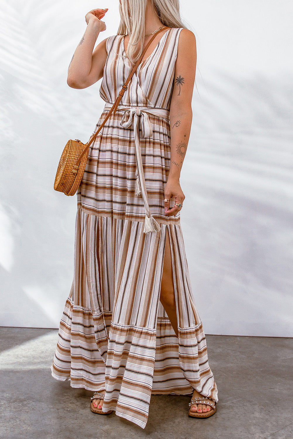 Striped 2024 tie dress